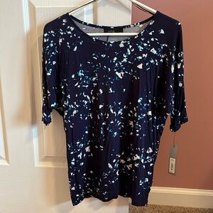 NEW Apt. 9 Women’s Soft Stretchy Top Shirt Size Small Navy Blue Dressy